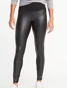NWT Old Navy High Rise faux leather street legging